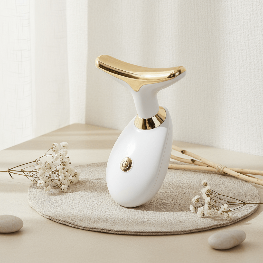 Appareil de Massage Facial Électrique - Soin Anti - Âge LED - Reflets lumineux