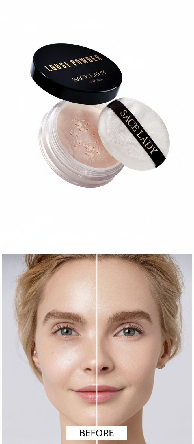 Avant après poudre matifiante