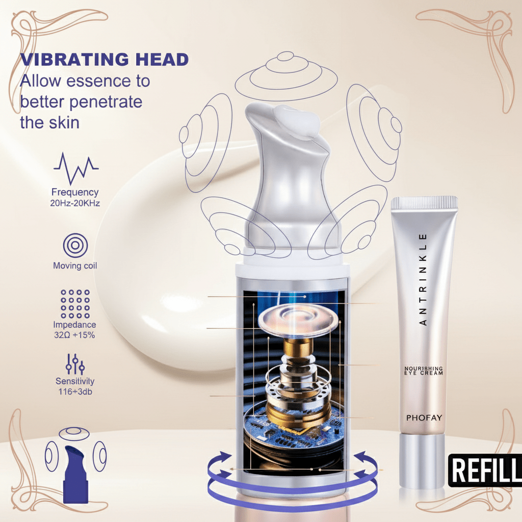 Crème Contour des Yeux Anti - Âge - Hydratation Intense & Massage Lissant - Reflets lumineux