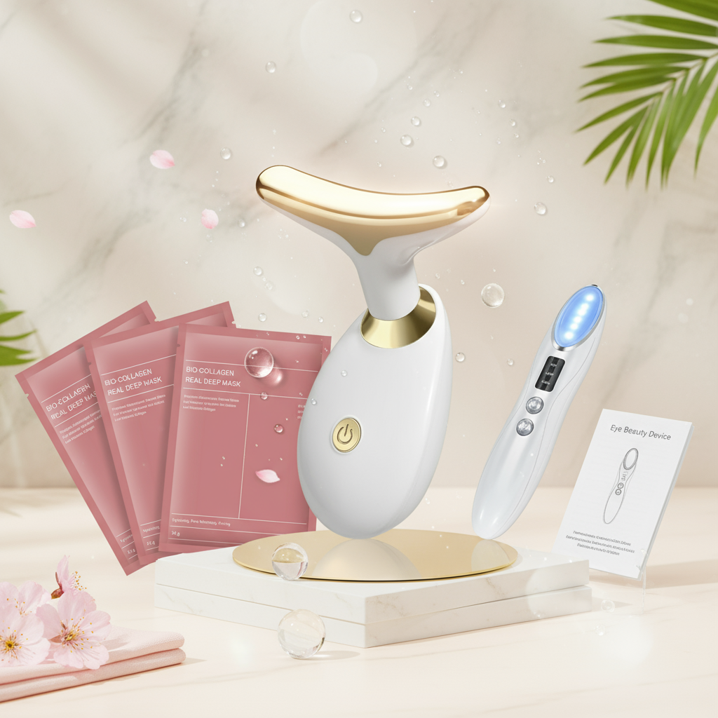 Kit Routine Anti-Âge Complète - LED + EMS + Masque Professionnel