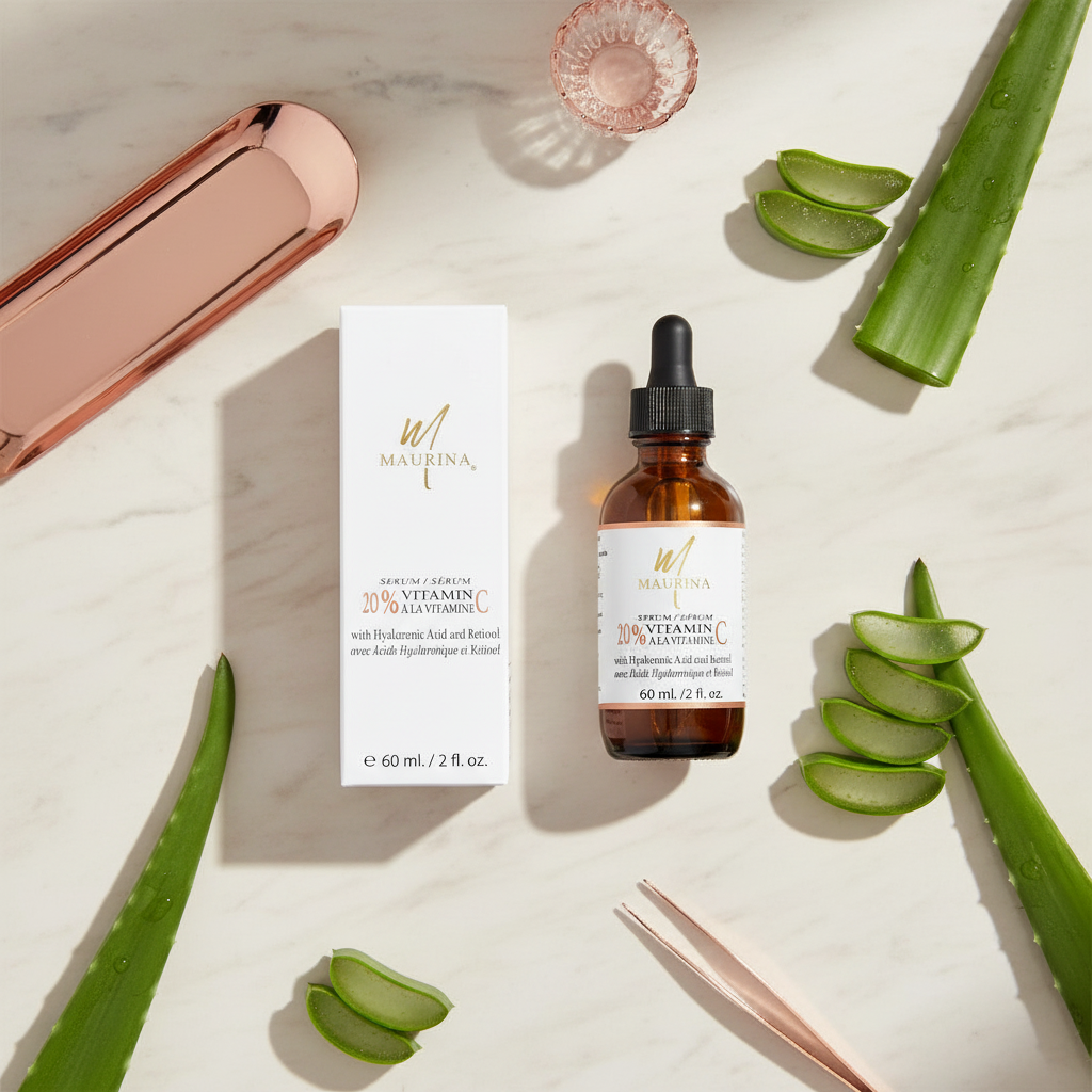 MAURINA Serum - Flat lay packaging