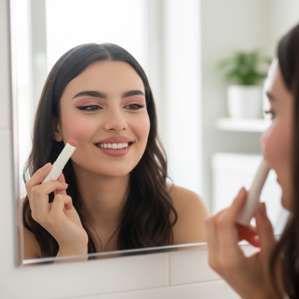 Portrait maquillage naturel stick blush