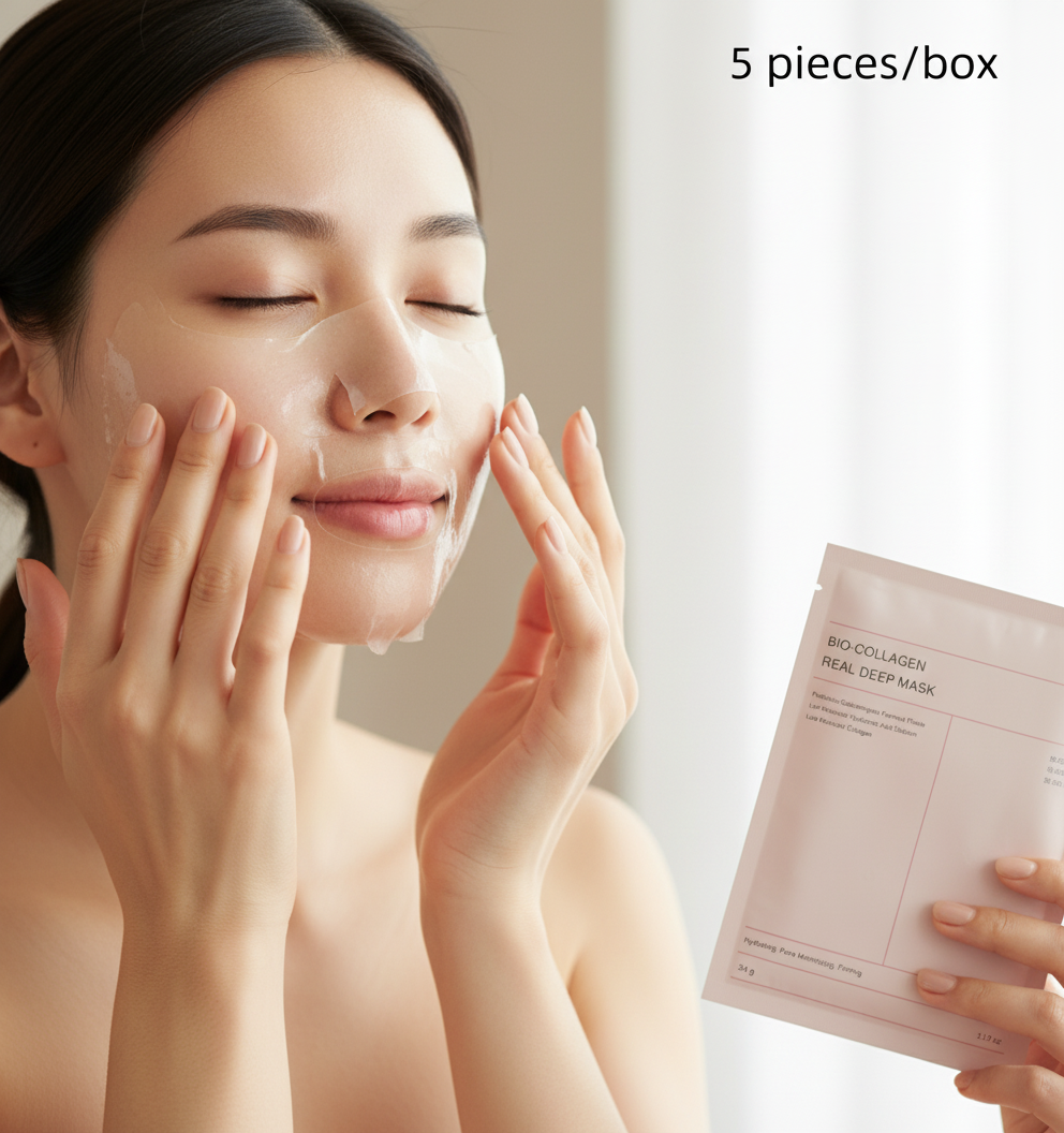 Pose du masque visage en tissu