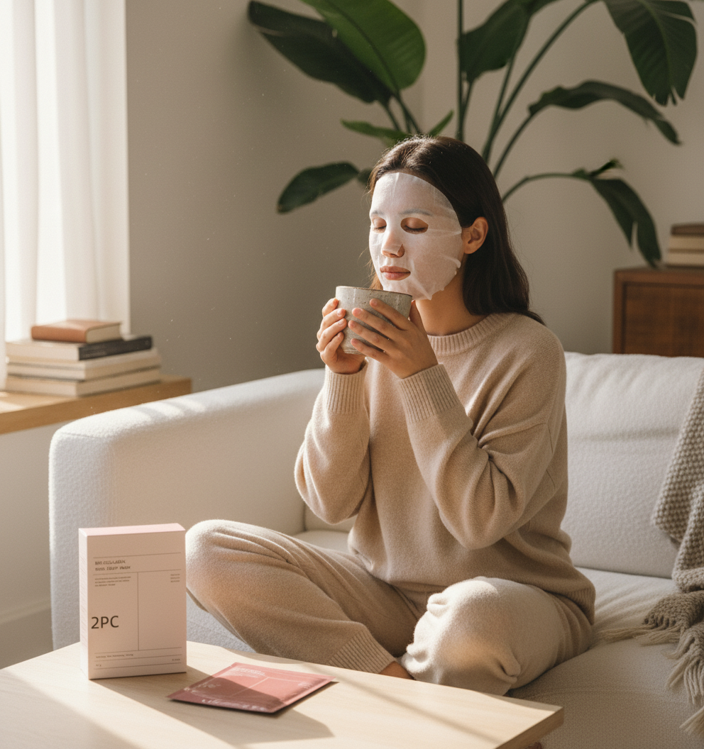 Self-care avec masque visage