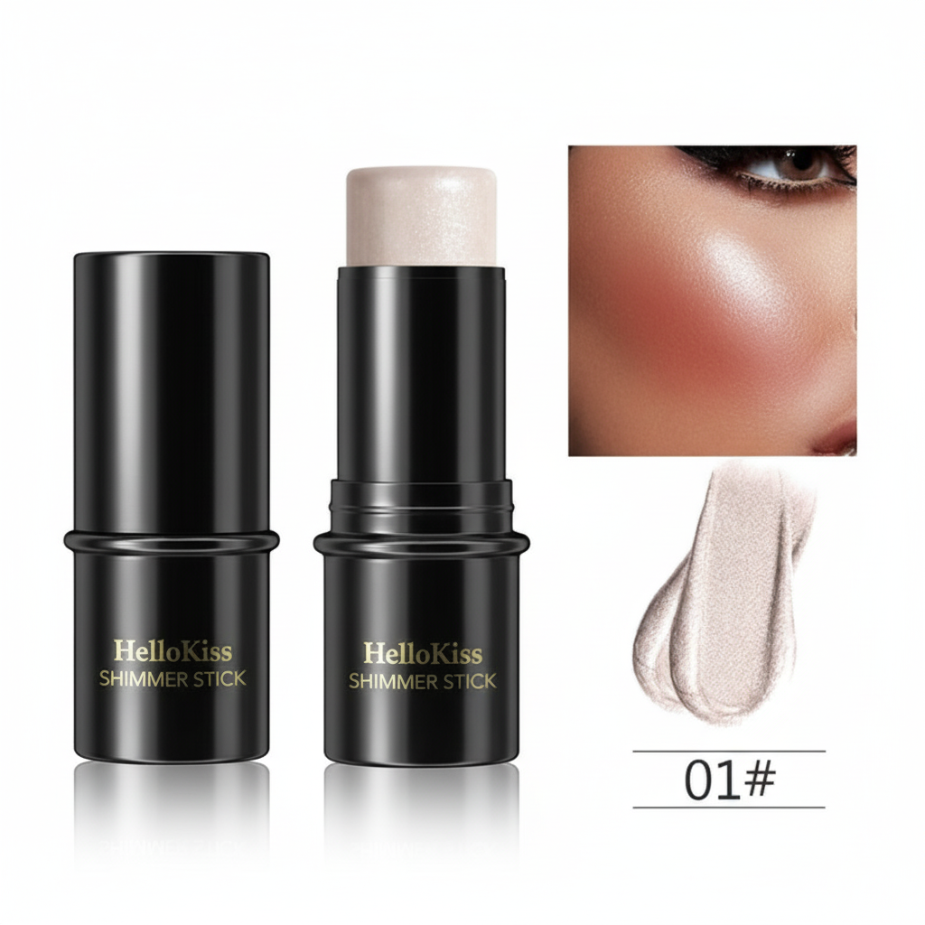 Stick illuminateur bronzant, blush, correcteur, rouge à lèvres