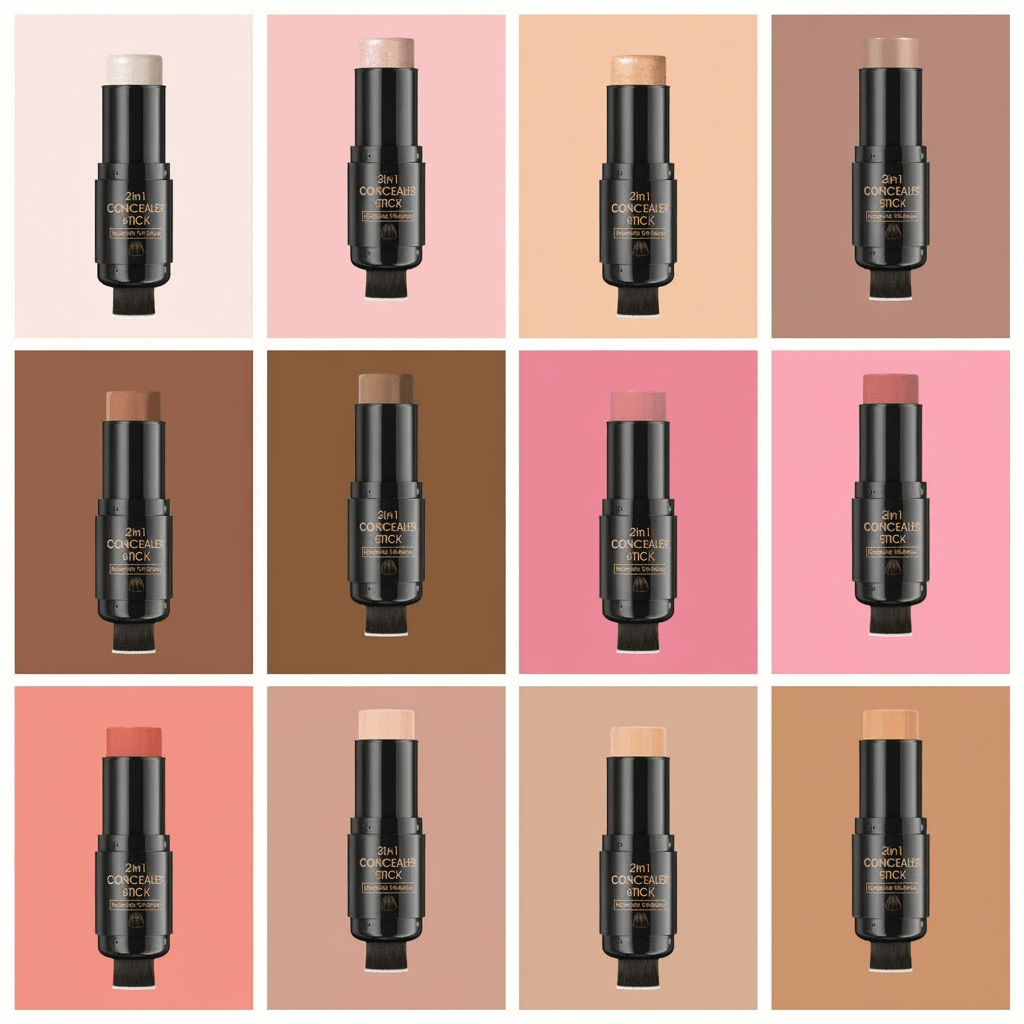 Stick Contour Double - Face Blush Highlighter avec Pinceau | Maquillage Professionnel - Reflets lumineux