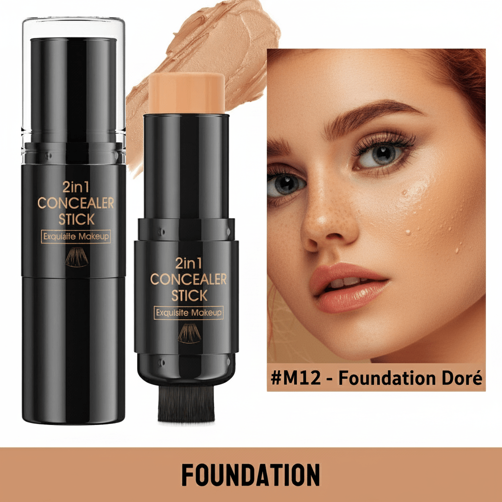 Stick Contour Double - Face Blush Highlighter avec Pinceau | Maquillage Professionnel - Reflets lumineux