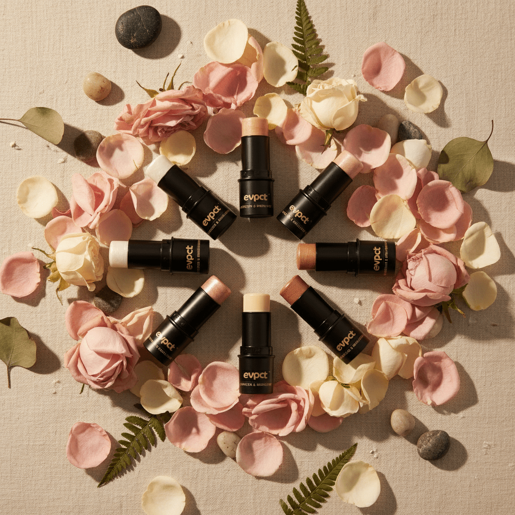 Stick illuminateur bronzant, blush, correcteur, rouge à lèvres - Reflets lumineux